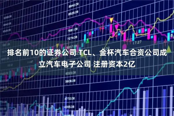 排名前10的证券公司 TCL、金杯汽车合资公司成立汽车电子公司 注册资本2亿